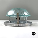 Italian mid-century modern chromed metal and faceted glass wall lights, 1960s