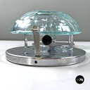 Italian mid-century modern chromed metal and faceted glass wall lights, 1960s