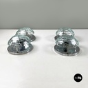 Italian mid-century modern chromed metal and faceted glass wall lights, 1960s