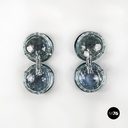 Italian mid-century modern chromed metal and faceted glass wall lights, 1960s