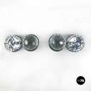 Italian mid-century modern chromed metal and faceted glass wall lights, 1960s