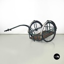 Italian mid-century modern bicycle trailer in metal and wood, 1960s