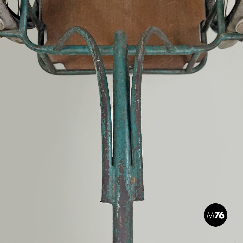 Italian mid-century modern bicycle trailer in metal and wood, 1960s