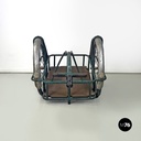 Italian mid-century modern bicycle trailer in metal and wood, 1960s