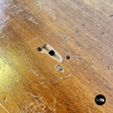 Italian antique wooden table with lyre legs, 1800s 