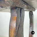 Italian antique wooden table with lyre legs, 1800s 