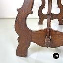 Italian antique wooden table with lyre legs, 1800s 