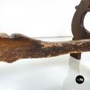 Italian antique wooden table with lyre legs, 1800s 