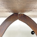 Italian antique wooden table with lyre legs, 1800s 