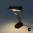 Italian mid-century modern Adjustable desk or table lamp in brown metal, 1930s