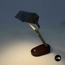 Italian mid-century modern Adjustable desk or table lamp in brown metal, 1930s