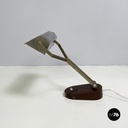 Italian mid-century modern Adjustable desk or table lamp in brown metal, 1930s