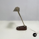 Italian mid-century modern Adjustable desk or table lamp in brown metal, 1930s