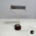Italian mid-century modern Adjustable desk or table lamp in brown metal, 1930s