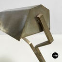 Italian mid-century modern Adjustable desk or table lamp in brown metal, 1930s