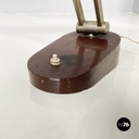 Italian mid-century modern Adjustable desk or table lamp in brown metal, 1930s