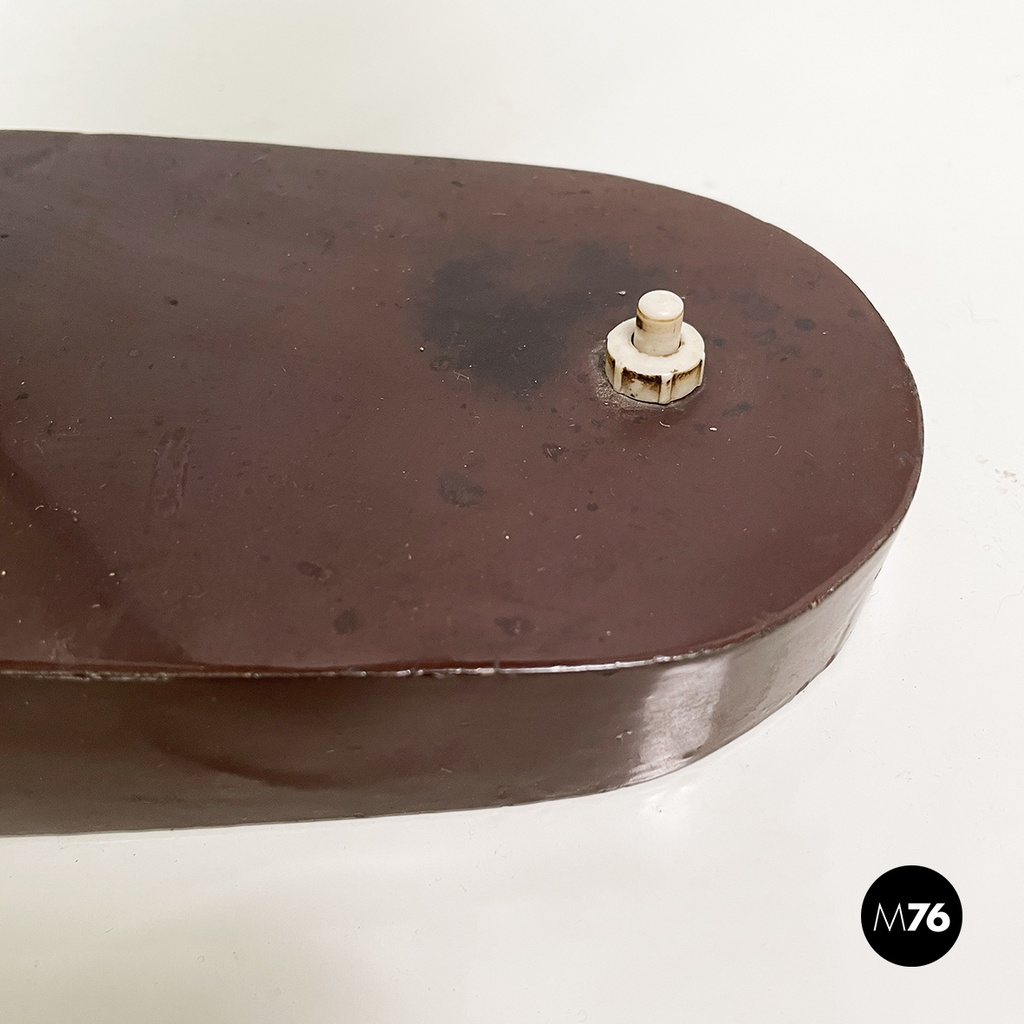 Italian mid-century modern Adjustable desk or table lamp in brown metal, 1930s