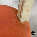 Italian antique green and gold wooden chairs with orange cushions, 1700s