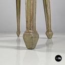 Italian antique green and gold wooden chairs with orange cushions, 1700s