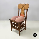 Italian modern Wood Chair with bottle rack-artwork by Bogdan, 2000s