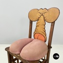 Italian modern Wood Chair with bottle rack-artwork by Bogdan, 2000s