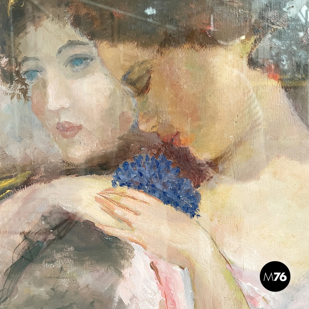 Italian Painting with finely crafted wooden frame, 1800-1900s