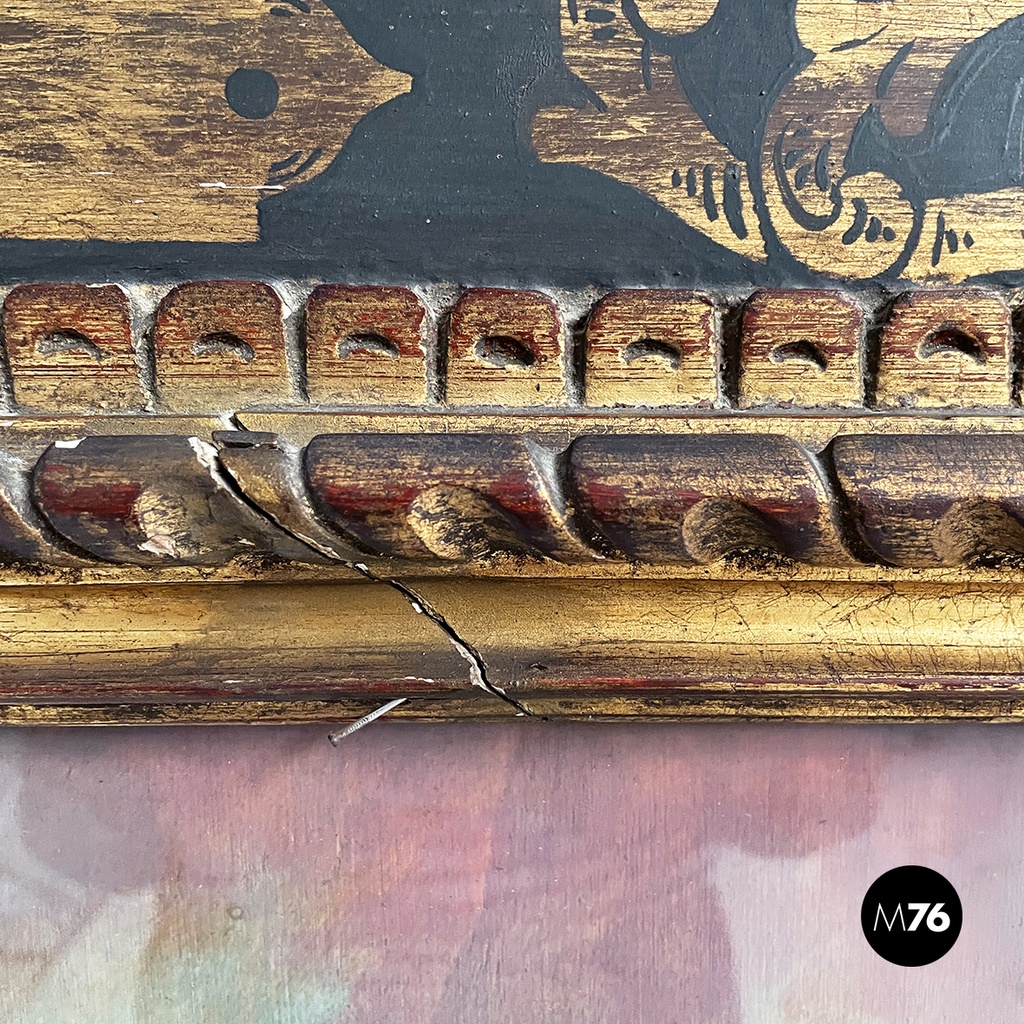 Italian Painting with finely crafted wooden frame, 1800-1900s