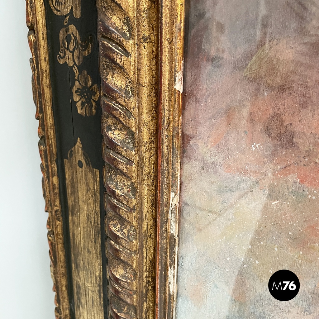 Italian Painting with finely crafted wooden frame, 1800-1900s