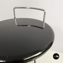 Italian modern black wood and chromed metal stool by George Coslin, Dada 1980s