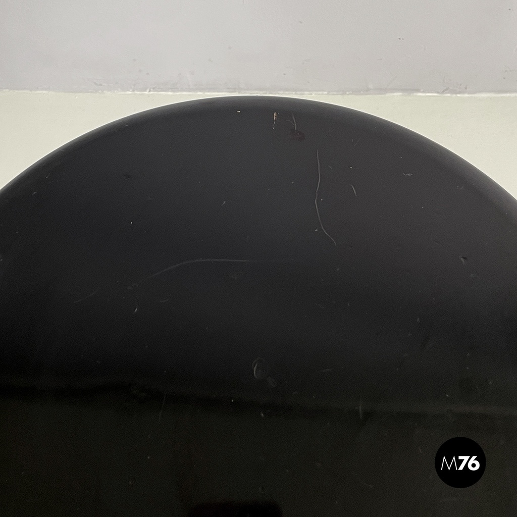 Italian modern black wood and chromed metal stool by George Coslin, Dada 1980s