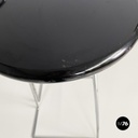 Italian modern black wood and chromed metal stool by George Coslin, Dada 1980s