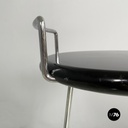 Italian modern black wood and chromed metal stool by George Coslin, Dada 1980s