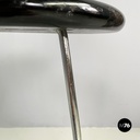 Italian modern black wood and chromed metal stool by George Coslin, Dada 1980s