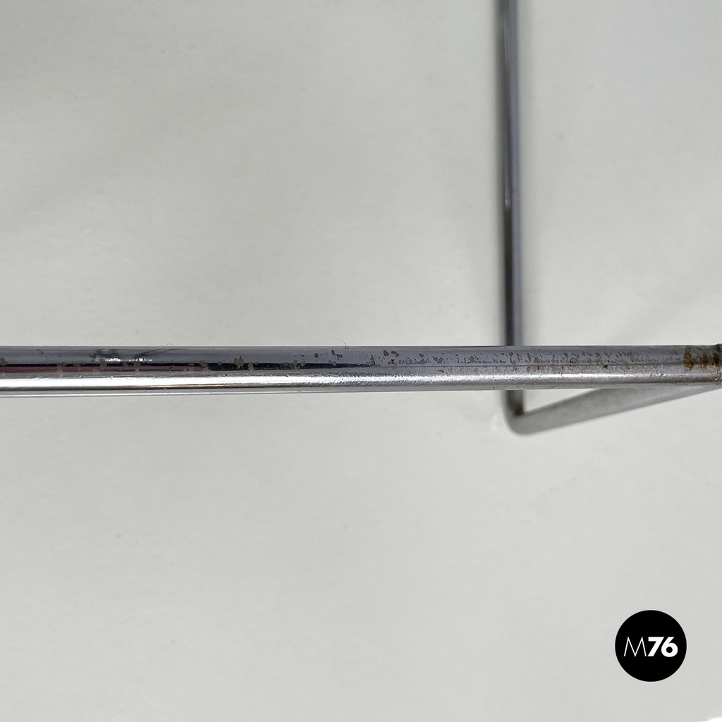 Italian modern black wood and chromed metal stool by George Coslin, Dada 1980s