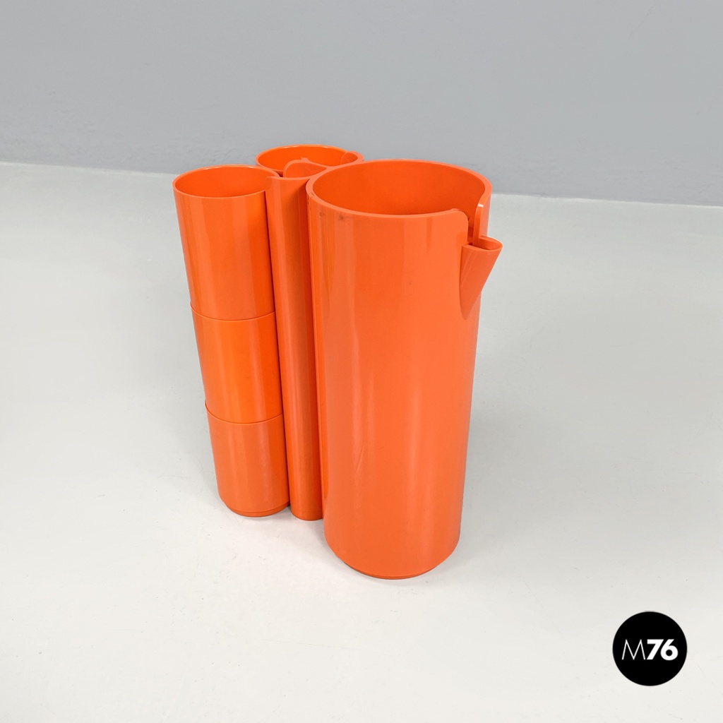 Servizio di bicchieri e brocca Orangeade di Jean Pierre Vitrac per Bourbon, 1970 ca.