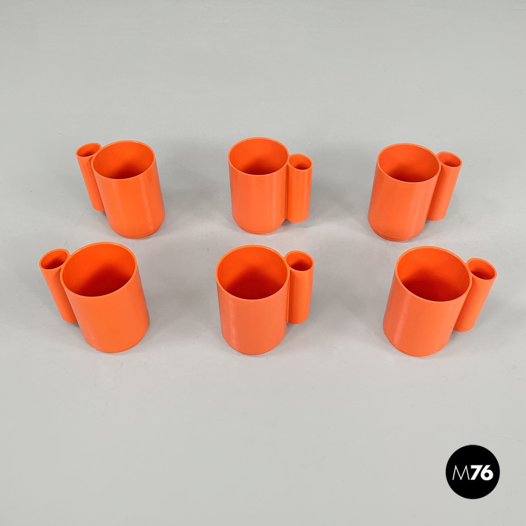 Servizio di bicchieri e brocca Orangeade di Jean Pierre Vitrac per Bourbon, 1970 ca.