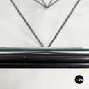 Italian modern Glass and black metal Coffee table Alanda by Piva for B&B, 1980s