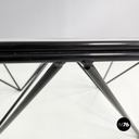 Italian modern Glass and black metal Coffee table Alanda by Piva for B&B, 1980s