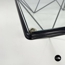 Italian modern Glass and black metal Coffee table Alanda by Piva for B&B, 1980s