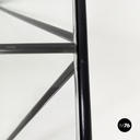 Italian modern Glass and black metal Coffee table Alanda by Piva for B&B, 1980s