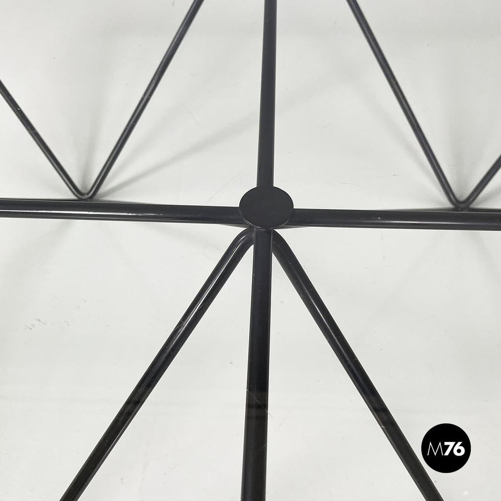 Italian modern Glass and black metal Coffee table Alanda by Piva for B&B, 1980s