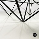 Italian modern Glass and black metal Coffee table Alanda by Piva for B&B, 1980s