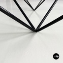 Italian modern Glass and black metal Coffee table Alanda by Piva for B&B, 1980s