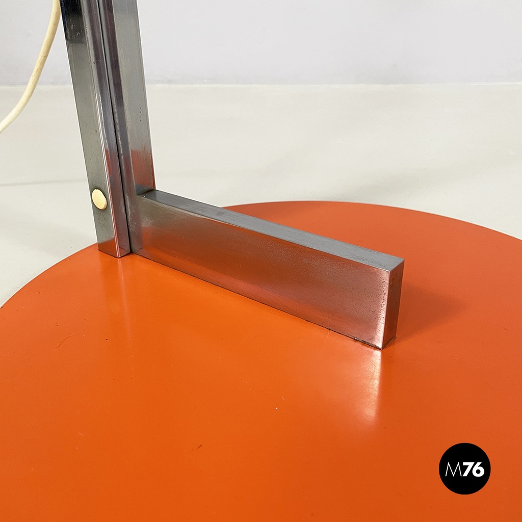 Lampada da terra in metallo arancione, 1970 ca.