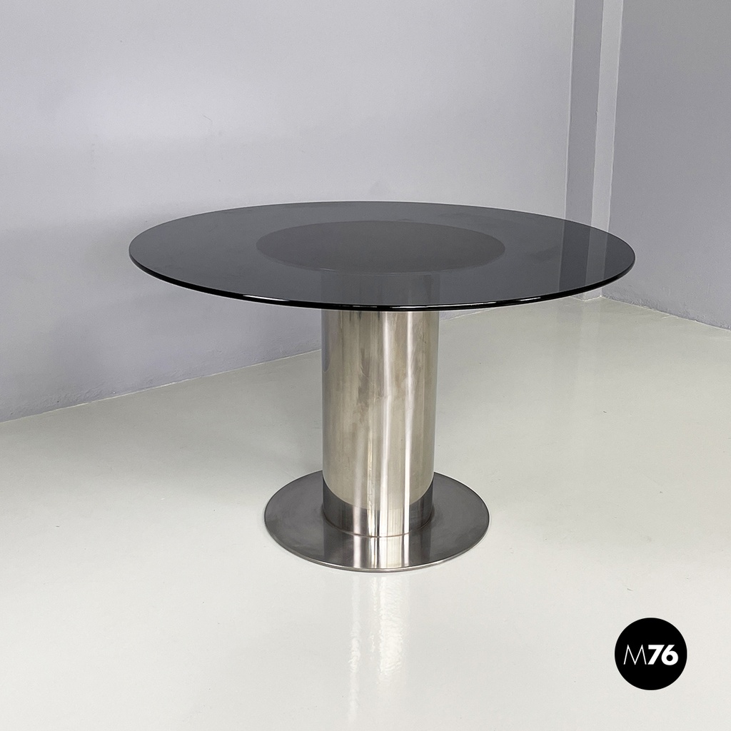Italian modern Round dining table Cidonio by Antonia Astori for Cidue, 1970s