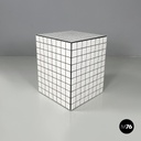 Italian post modern coffee table with white stoneware tiles and black grout 2023