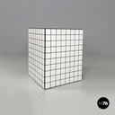 Italian post modern coffee table with white stoneware tiles and black grout 2023