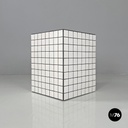 Italian post modern coffee table with white stoneware tiles and black grout 2023