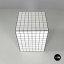 Italian post modern coffee table with white stoneware tiles and black grout 2023