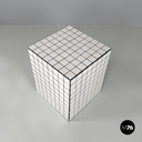 Italian post modern coffee table with white stoneware tiles and black grout 2023